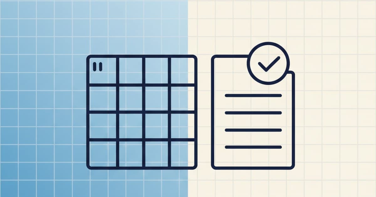 A crossword grid with a clue list card and a small checkmark badge.
