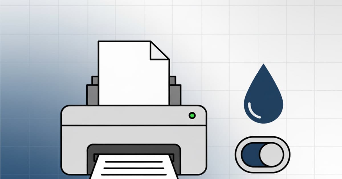 A printer icon with an ink droplet and a toggle switch.